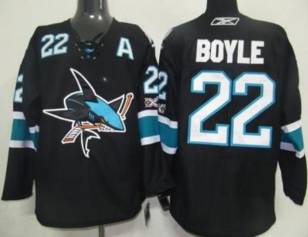 Cheap San Jose Sharks 22 Dan Boyle Black NHL Jerseys For Sale