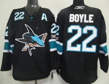 San Jose Sharks 22 Dan Boyle Black NHL Jerseys