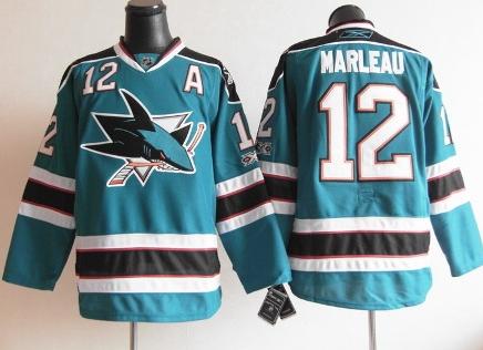 San Jose Sharks 12 MARLEAU Blue Jerseys A Patch