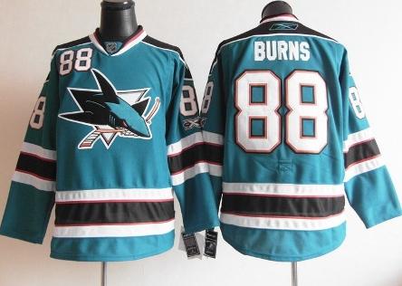 Cheap San Jose Sharks 88 Burns Blue NHL Jerseys For Sale