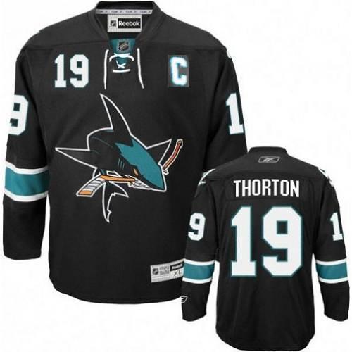 Cheap San Jose Sharks 19 Joe Thornton Black Jersey C Patch For Sale