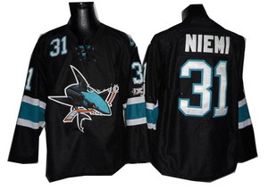 Cheap San Jose Sharks Ice Hockey 31 Antti Niemi Black Jerseys For Sale