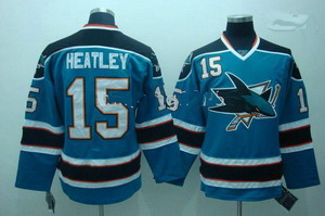 Cheap San Jose Sharks 15 Dany Heatley blue jerseys 20TH For Sale
