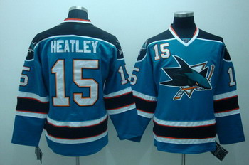 Cheap San Jose Sharks 15 heatley blue Jerseys For Sale