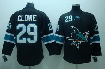 Cheap San Jose Sharks 29 Ryane clowe black jerseys For Sale