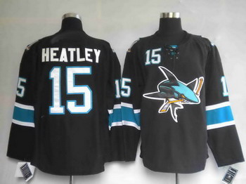 Jerseys San Jose Sharks 15 HEATLEY black Third Jerseys