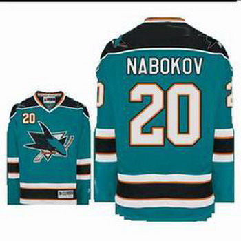 Cheap San Jose Sharks 20 NABOKOV Blue Jerseys For Sale
