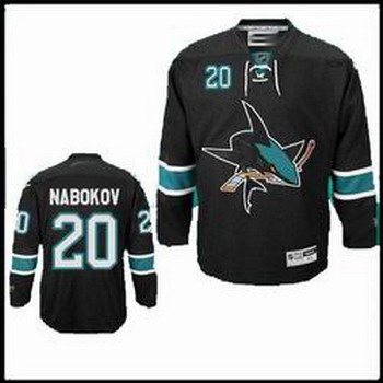 Cheap San Jose Sharks 20 NABOKOV Black Jerseys For Sale