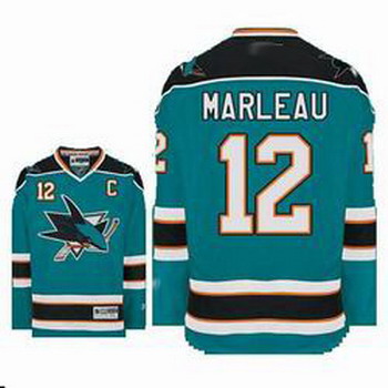San Jose Sharks 12 MARLEAU Blue Jerseys