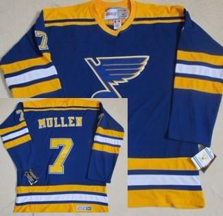 Cheap St.Louis Blues #7 Joe Mullen Blue Throwback CCM Jersey For Sale
