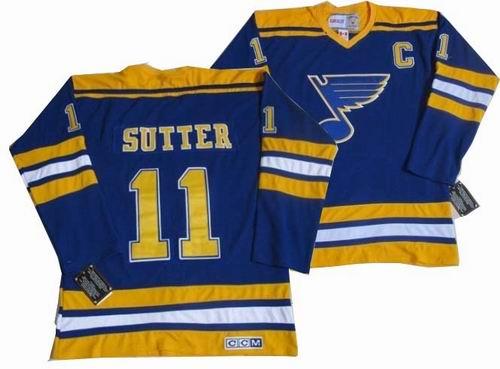 Cheap St.Louis Blues #11 Brian Sutter CCM Blue Jersey For Sale
