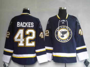 Cheap St. Louis Blues 42 BACKES Third Jersey For Sale