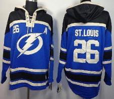 Cheap Tampa Bay Lightning 26 St.Louis Blue Lace-Up NHL Jersey Hoodies For Sale