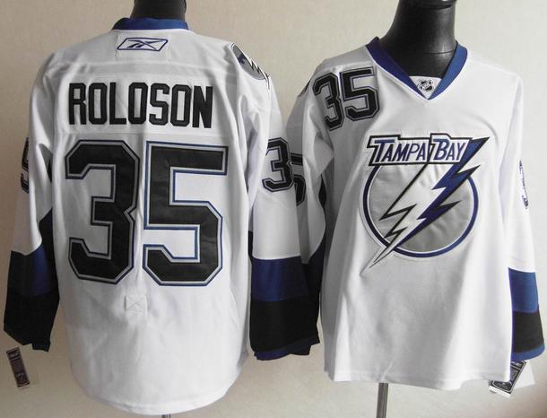 Cheap Tampa Bay Lightning 35 Dwayne Roloson White Jersey For Sale