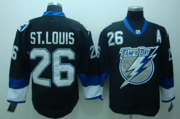 Cheap Tampa Bay Lightning 26 St.Louis Black Jerseys With A patch For Sale