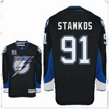 Cheap Tampa Bay Lightning 91 Steven Stamkos Black Jersey For Sale