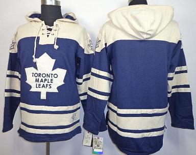 Cheap Toronto Maple Leafs Blank Blue Lace-Up NHL Jersey Hoodies For Sale