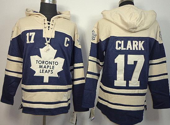 Cheap Toronto Maple Leafs 17 Wendel Clark Blue Lace-Up NHL Jersey Hoodies For Sale