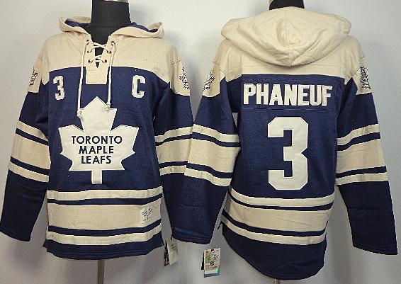Cheap Toronto Maple Leafs 3 Dion Phaneuf Blue Lace-Up NHL Jersey Hoodies For Sale