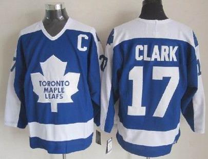 Cheap Toronto Maple Leafs #17 Wendel Clark 1978 CCM Vintage Throwback Blue NHL Jerseys For Sale