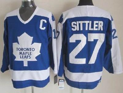 Cheap Toronto Maple Leafs 27# Sittler 1978 CCM Vintage Throwback Blue NHL Jerseys For Sale