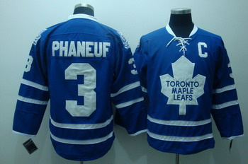 Cheap Toronto Maple Leafs 3 Phaneuf Blue Jerseys C patch For Sale
