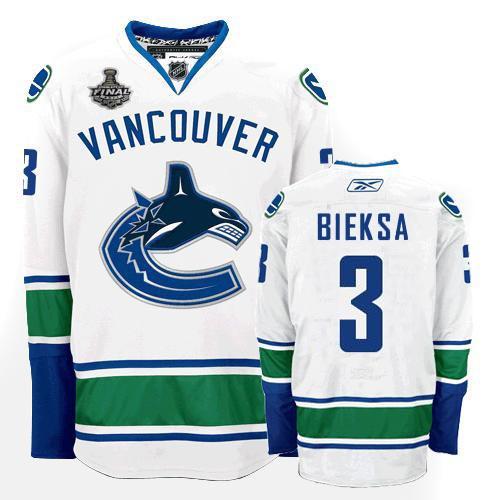 Cheap Vancouver Canucks 3 Kevin Bieksa White 2011 Stanley Cup Jersey For Sale