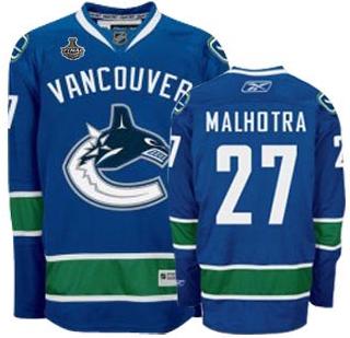 Cheap Vancouver Canucks 27 Manny Malhotra Blue Home NHL 2011 Stanley Cup Jersey For Sale