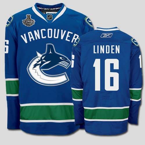 Cheap Vancouver Canucks 16 Trevor Linden Blue Home NHL 2011 Stanley Cup Jersey For Sale