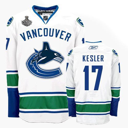 Cheap Vancouver Canucks 17 Ryan Kesler White Road NHL 2011 Stanley Cup Jersey For Sale