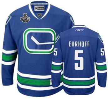 Cheap Vancouver Canucks 5 Christian Ehrhoff Blue 3RD 2011 Stanley Cup Jersey For Sale