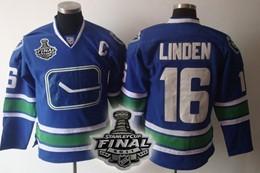 Cheap Vancouver Canucks 16 Trevor Linden Blue Third 2011 Stanley Cup Jersey For Sale