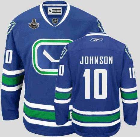 Cheap Vancouver Canucks 10 Ryan Johnson Blue Third 2011 Stanley Cup Jersey For Sale