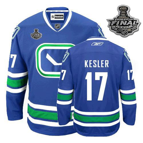 Cheap Vancouver Canucks 17 Ryan Kesler Blue Third 2011 Stanley Cup Jersey For Sale