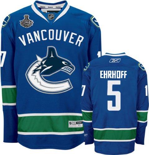 Cheap Vancouver Canucks 5 Christian Ehrhoff Blue 2011 Stanley Cup Jersey For Sale
