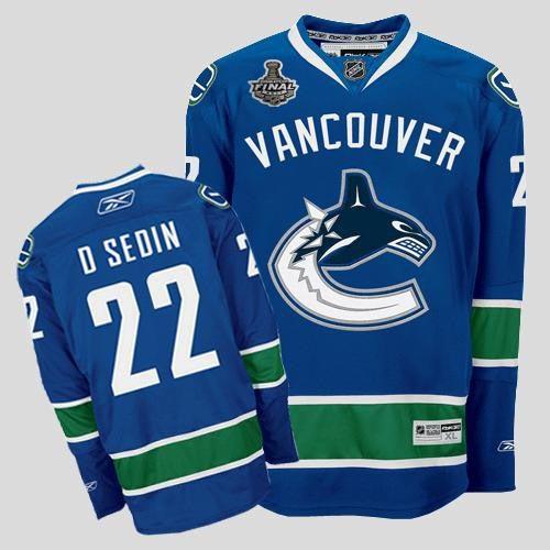 Cheap Vancouver Canucks 22 D.Sedin Blue Home NHL 2011 Stanley Cup Jersey For Sale