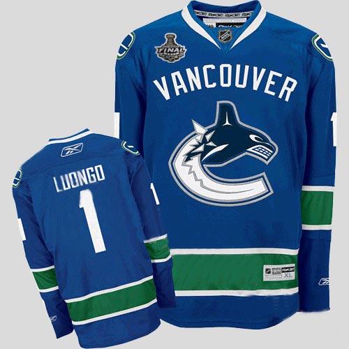 Cheap Vancouver Canucks 1 Roberto Luongo Blue 2011 Stanley Cup Jersey For Sale