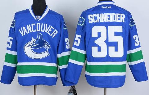 Vancouver Canucks 35 Cory Schneider Blue NHL Jerseys