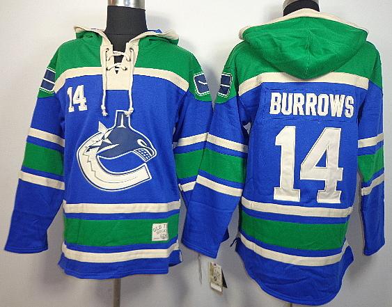 Cheap Vancouver Canucks 14 Alexandre Burrows Blue Lace-Up NHL Jersey Hoodies For Sale
