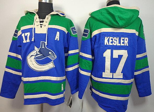 Cheap Vancouver Canucks 17 Ryan Kesler Blue Lace-Up NHL Jersey Hoodies For Sale