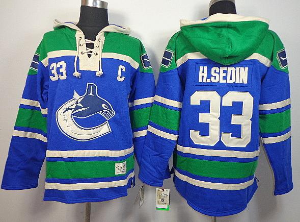 Cheap Vancouver Canucks 33 H.Sedin Blue Lace-Up NHL Jersey Hoodies For Sale