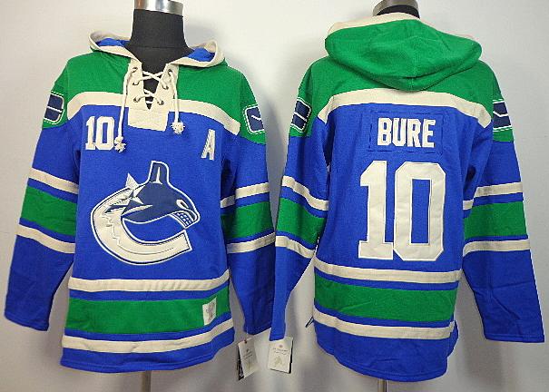 Cheap Vancouver Canucks 10 Bure Blue Lace-Up NHL Jersey Hoodies For Sale