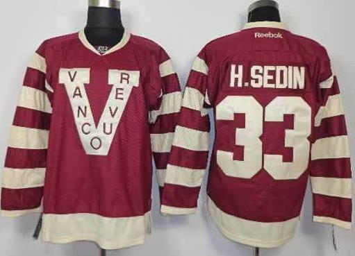 Vancouver Canucks 33 H.Sedin Red NHL Jerseys