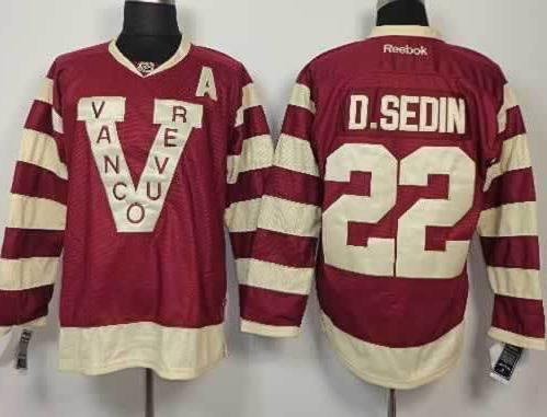 Vancouver Canucks 22 D.Sedin Red NHL Jerseys