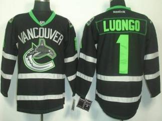 Cheap Vancouver Canucks 1 Roberto Luongo Black Jersey 2012 New For Sale