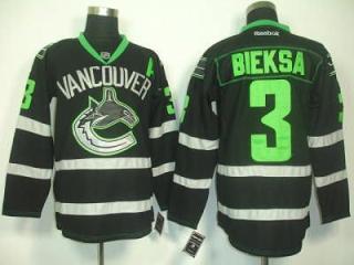 Vancouver Canucks 3 Kevin Bieksa Black Jersey 2012 New