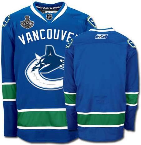 Vancouver Canucks Blank Blue Home NHL 2011 Stanley Cup Jersey