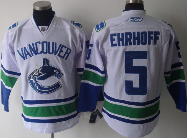 Vancouver Canucks 5 Ehrhoff White Jersey