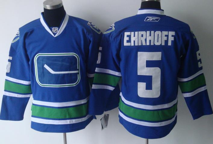 Vancouver Canucks 5 Ehrhoff Blue Jersey 3rd