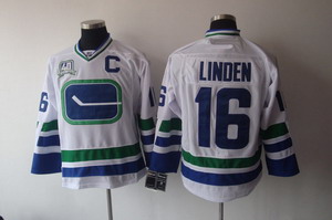 Cheap Vancouver Canucks Trevor Linden 16 With C Captian Patch 40th White Jersey For Sale